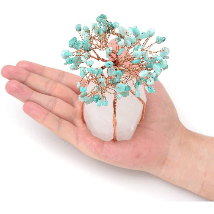 Bonsái de gemas de cristal, un adorno Feng Shui esencial para la armonía y la meditación diaria.