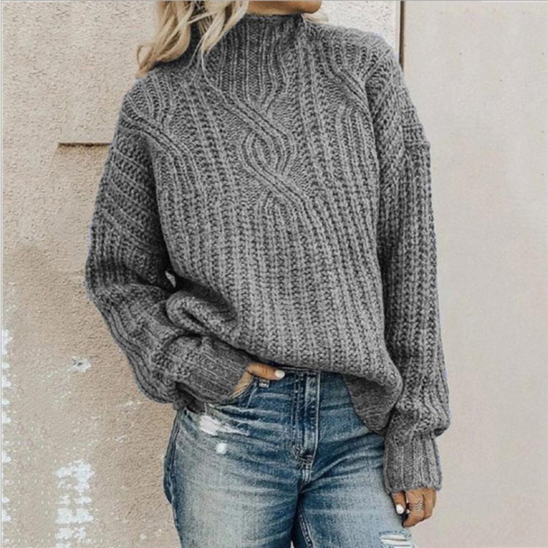Jersey de punto cálido y suave para mujer, moda casual de invierno, ideal para combinar con cualquier atuendo.