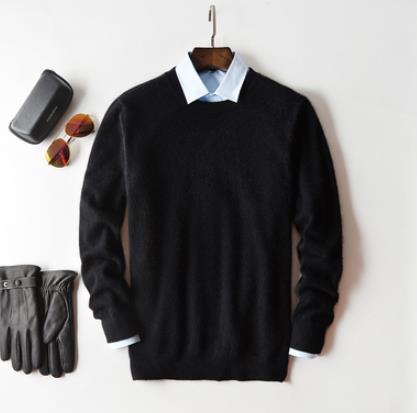 Jersey suave de hombre, azul claro, cuello V. Estilo versátil para cualquier ocasión, comodidad garantizada.