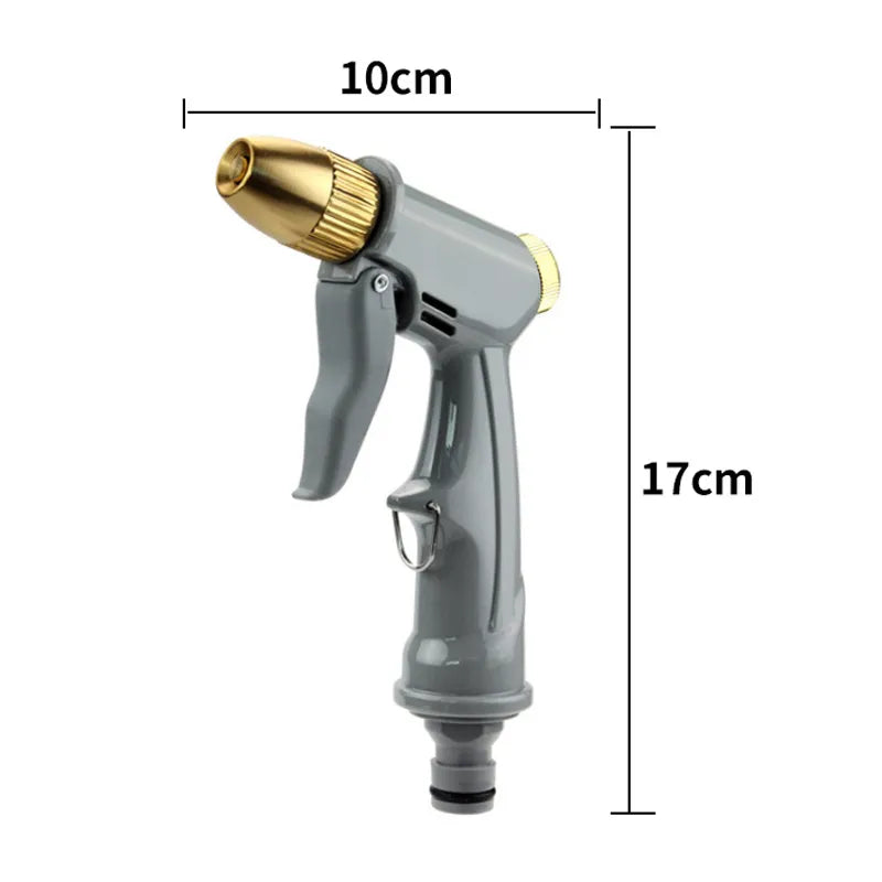 Boquilla ajustable de alta presión para pistola de agua, perfecta para limpieza exterior de jardines y vehículos.