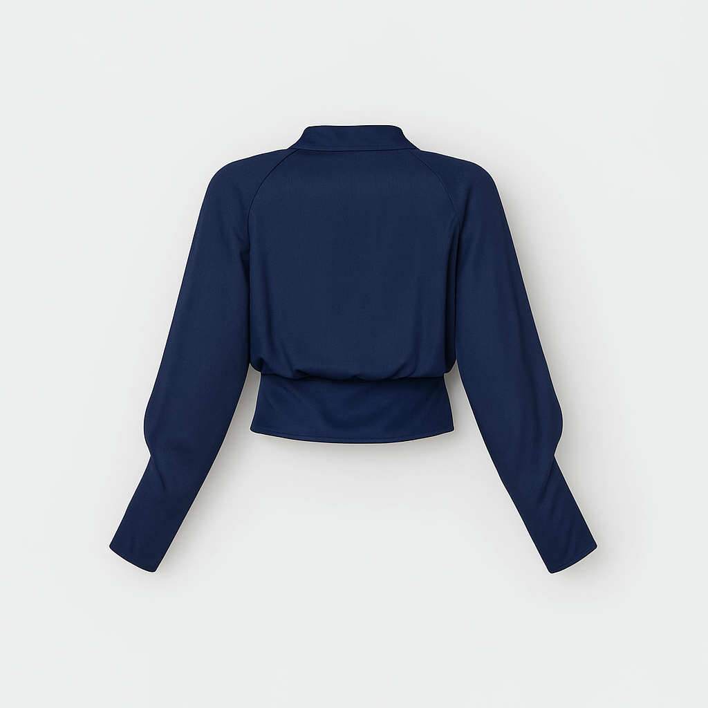 Top de mujer elegante y versátil con mangas abullonadas, apto para la oficina o estilo casual chic.
