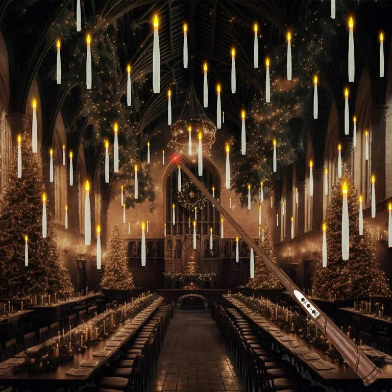 Velas LED flotantes sin llama para ambiente romántico. Luz cálida, segura y ideal para cualquier fiesta.