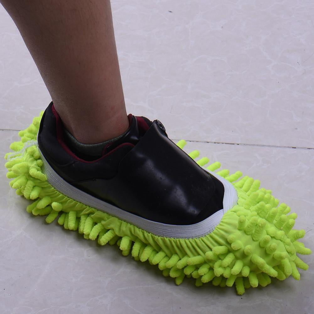 Zapatillas de limpieza mop con suela de chenilla, perfectas para barrido y fregado absorbente en el hogar.