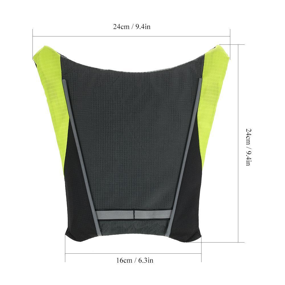 Chaleco LED reflectante de seguridad, con símbolos de flecha y alto para la seguridad del tráfico.