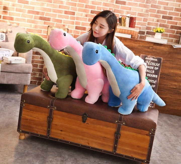 Juguete de dinosaurio Diplodocus peluche gigante para niños. Suave y abrazable, ideal para jugar y decorar.