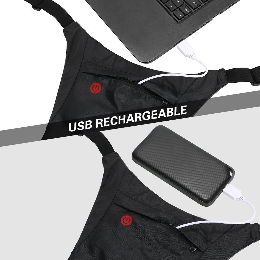 Detalles del chaleco LED para ciclismo, correas ajustables y panel reflectante para mayor confort.