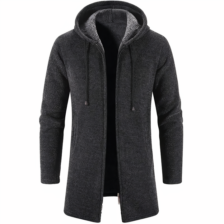 Abrigo de invierno para hombre, azul marino con capucha, resistente al frío. Ropa de invierno casual y moderna.