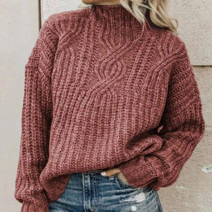 Elegante jersey de punto suave para mujer, tendencia de moda para otoño/invierno, diseño casual y confortable.