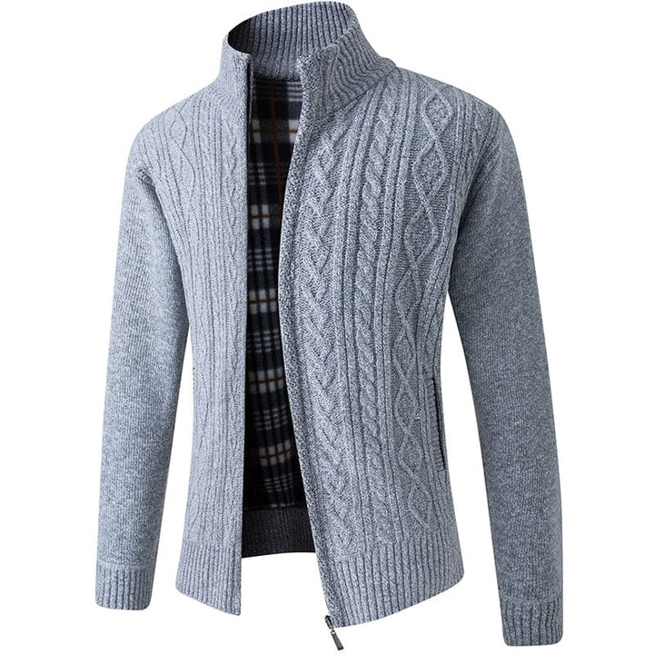 Chaqueta de punto con cremallera para hombre, estilo casual, ideal para el día a día y confort.