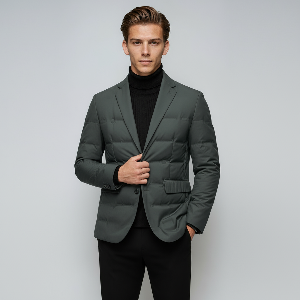 Chaqueta acolchada para hombre, ideal para invierno. Diseño con botones frontales, ideal para un look casual y protección del frío.