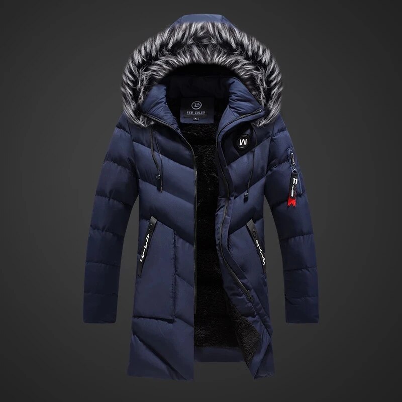 Chaqueta parka de hombre con capucha ajustable y bolsillos funcionales. Ropa exterior cómoda para protección invernal.