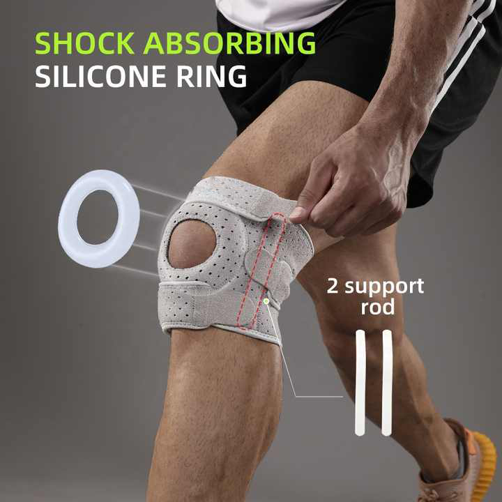Férula de rodilla cómoda y transpirable. Proporciona compresión y soporte para uso diario o deporte.