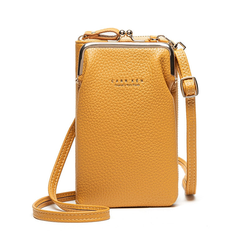 Compacto bolso bandolera para móvil de mujer, con correa ajustable, ideal para mantener tus objetos esenciales.