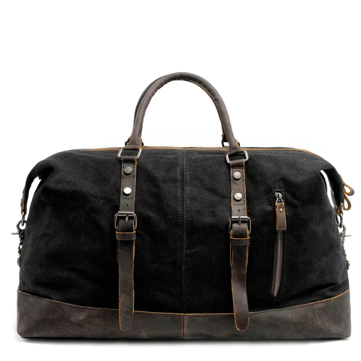 Bolso de deporte y viaje de lona vintage, resistente al agua, con múltiples bolsillos.