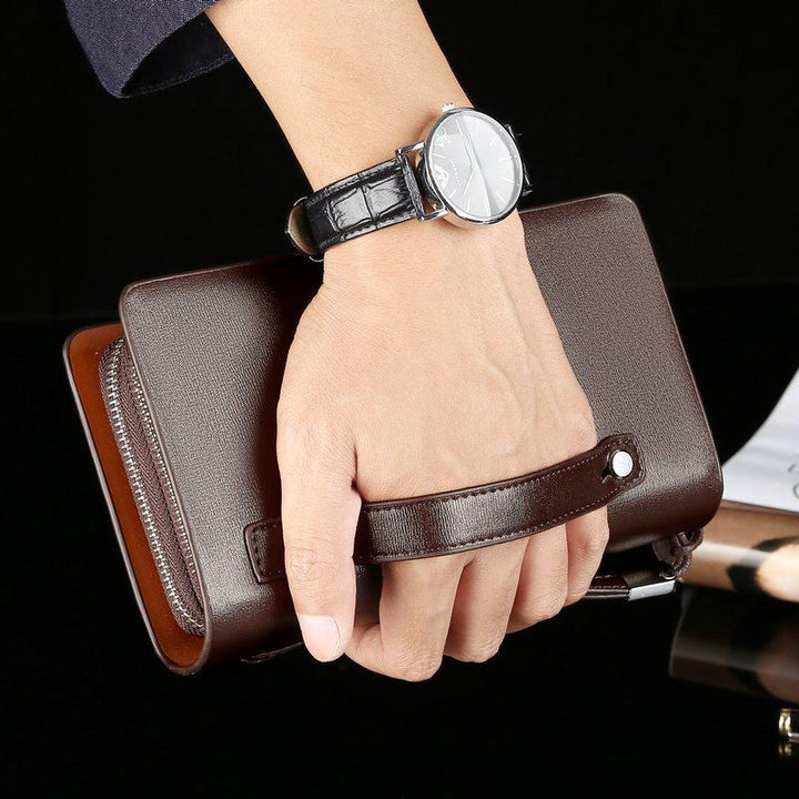 Organizador personal: bolso de mano compacto para hombre, perfecto para llevar tus esenciales diarios.