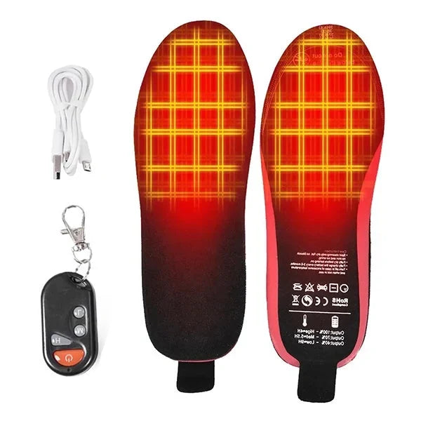 Inserts térmicos recargables para zapatos, con control remoto de temperatura, ideales contra el frío.