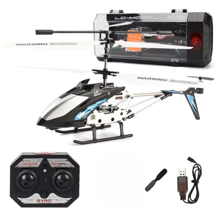 Juguete helicóptero RC SkyRidge de vuelo estable para interiores, control remoto intuitivo y diseño duradero.