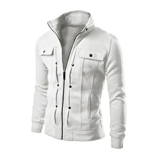 Chaleco cargo de invierno para hombre, abrigo cálido y funcional. Ropa de calle masculina casual.
