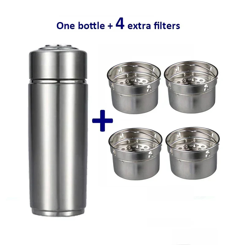 Botella de agua de hidrógeno portátil unisex, ionizador alcalino para salud óptima.