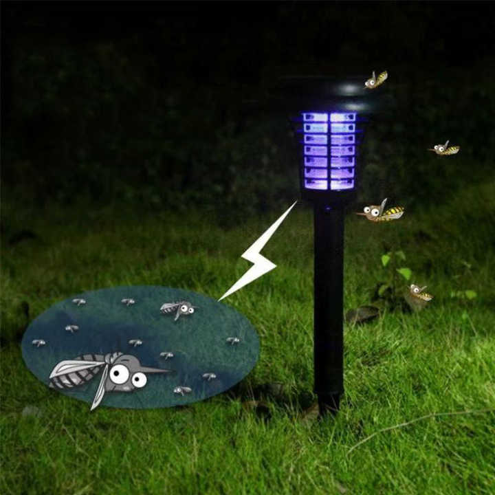Lámpara LED solar impermeable para jardín. Exterminador de insectos UV, ideal para decoración exterior.