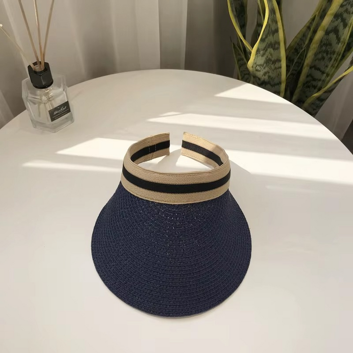 Sombrero visera de verano unisex, ideal para playa, deporte o estilo, con protección UV y ala ancha.