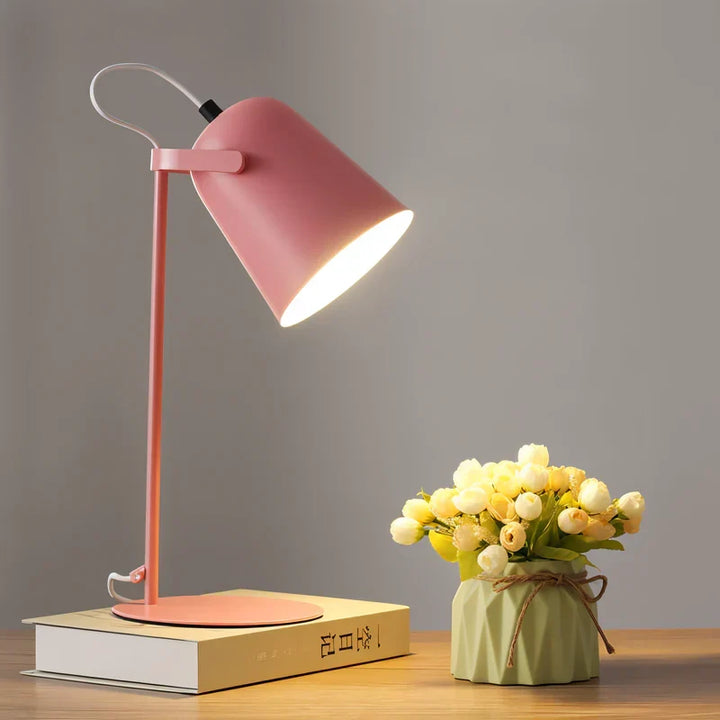 Lámpara de mesa estilo macaron, diseño nórdico colorido. Luz ajustable, ideal para lectura, estudio u oficina.