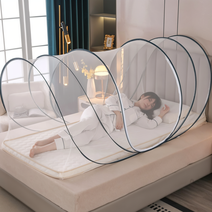 Protección portátil plegable contra mosquitos. Mosquitera redonda para camping, jardín y viajes.