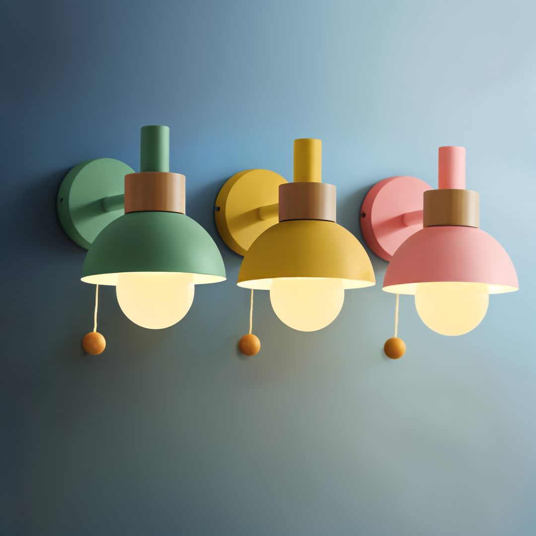 Diseño de lámpara de pared pastel. Iluminación decorativa moderna para el hogar, perfecta para crear un ambiente especial.