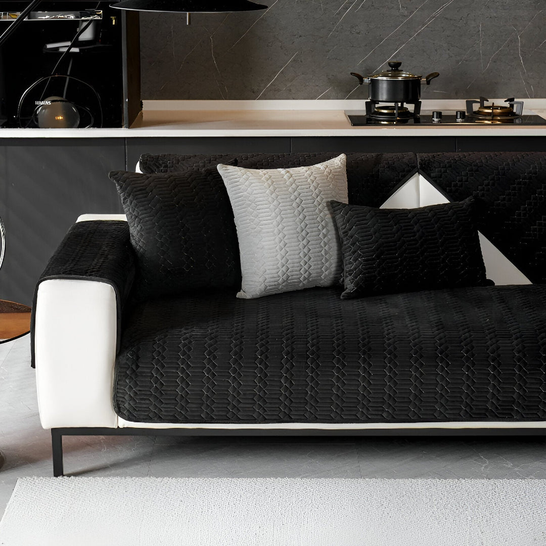 Cubre sofá de terciopelo suave y moderno, ideal para una decoración elegante y confortable en tu hogar. [[lstfy-media:2]]