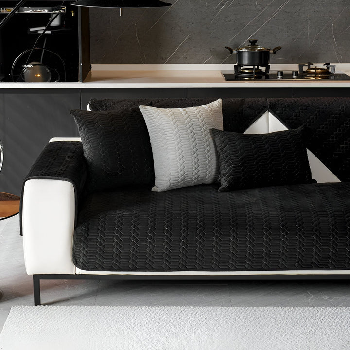 Cubre sofá de terciopelo suave y moderno, ideal para una decoración elegante y confortable en tu hogar. [[lstfy-media:2]]