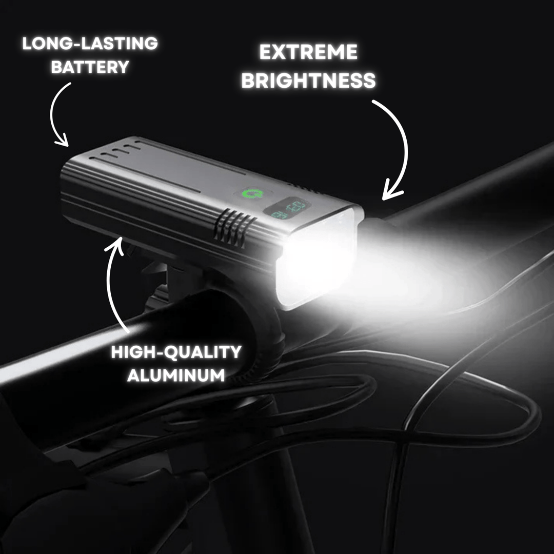 Iluminación LED para bicicleta 5000 lúmenes, ofrece seguridad nocturna y alta visibilidad en cualquier paseo.