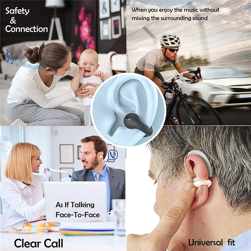 Audífonos deportivos unisex de conducción ósea. Inalámbricos, Bluetooth, impermeables y ajuste seguro.