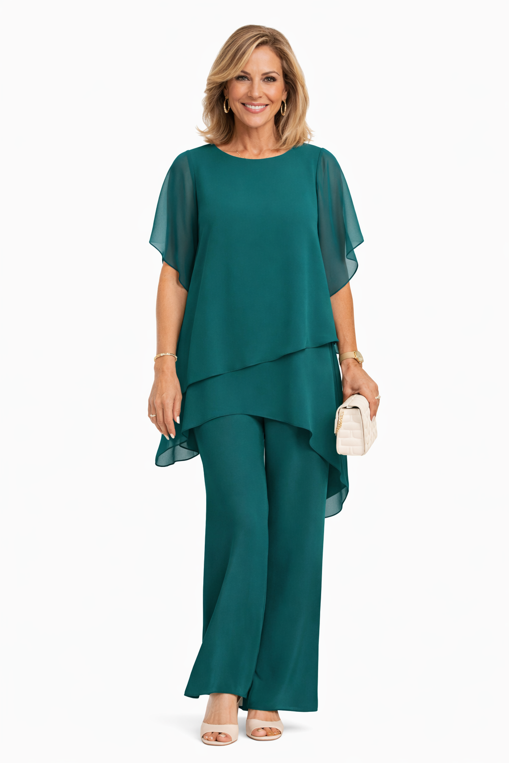 Conjunto de verano fluido y cómodo para mujer. Pantalón ancho y top ligero, perfecto para un estilo casual chic.