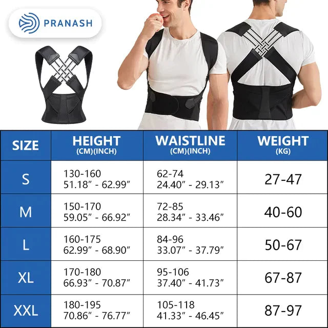 Corrector de postura discreto bajo la ropa, unisex, mejora la salud y alineación de la espalda y hombros.