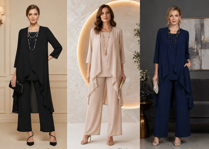 Ropa casual de 3 piezas para mujer con cárdigan, camiseta y pantalones. Comodidad diaria y estilo elegante.