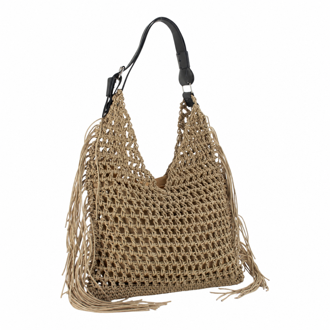 Bolso hobo de playa para mujer con gran capacidad, tejido de cuerda artesanal, perfecto para el verano.