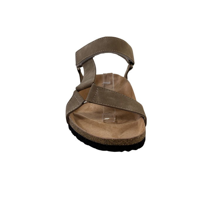 Sandalias de hombre beige ajustables, ligeras y cómodas. Perfectas para un estilo casual de verano.