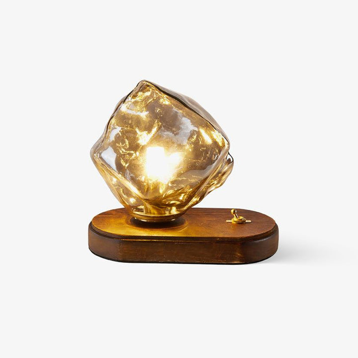 Lámpara de mesa Averis de cristal, diseño sofisticado. Iluminación ideal para salón moderno.