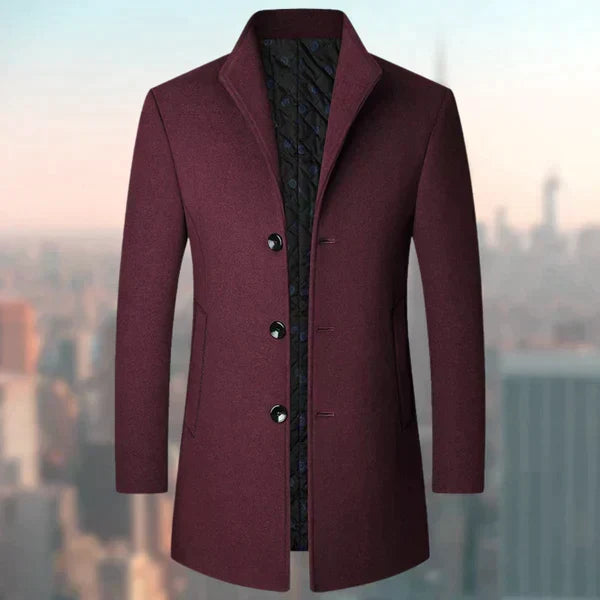 Abrigo de invierno para hombre: chaqueta acolchada con botones. Confort y protección en moda masculina.