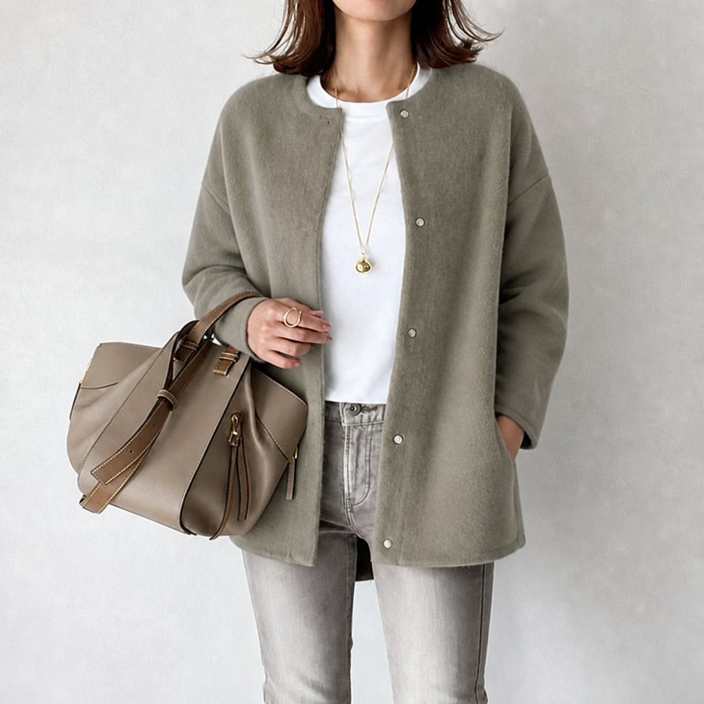 Cárdigan de punto relaxed para mujer con bolsillos, ideal para un look casual y cómodo.