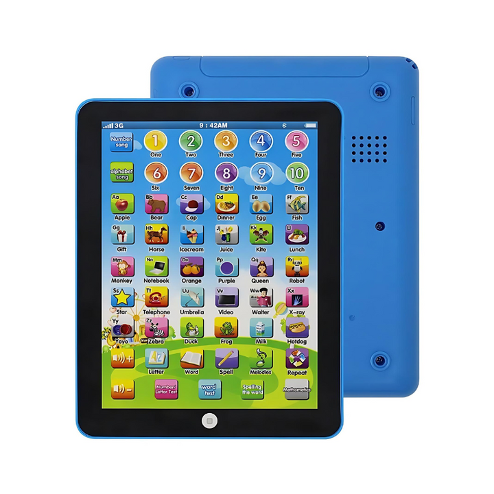 Tableta educativa interactiva para niños, con juegos táctiles y aprendizaje preescolar. Juguete portátil.