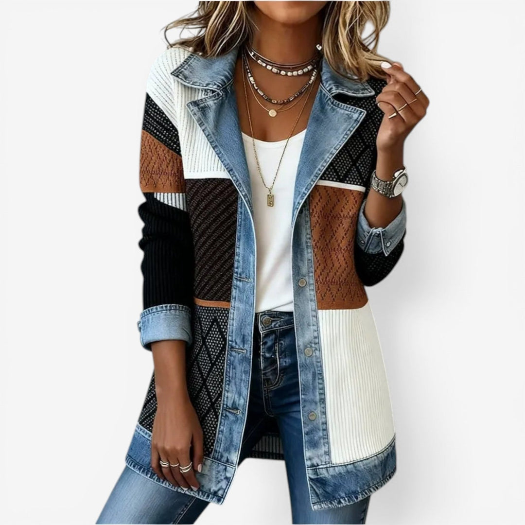 Chaqueta vaquera de primavera/otoño para mujer. Diseño relaxed con bolsillos, ideal para looks diarios.