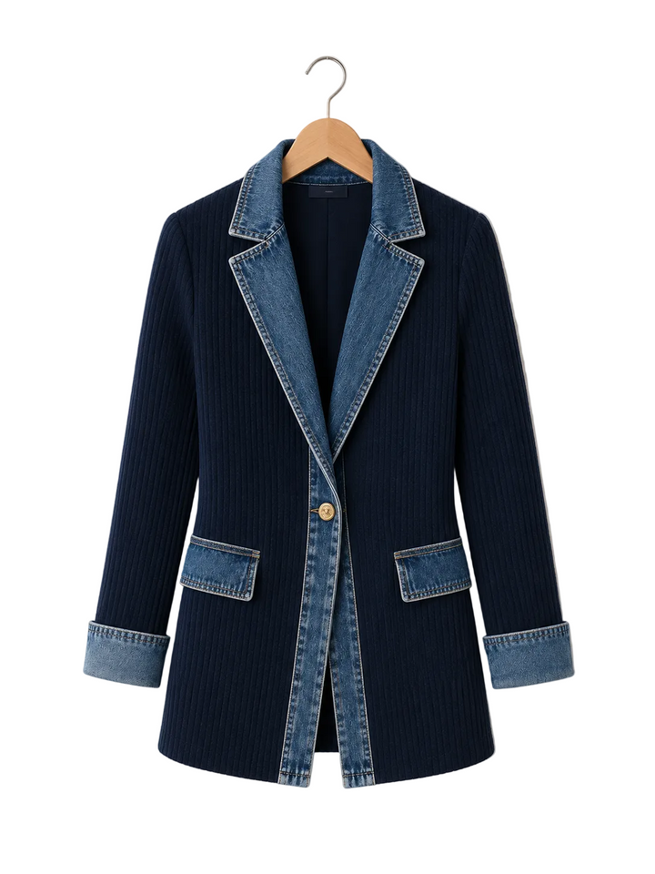Chaqueta vaquera mujer relaxed, cómoda y con estilo. Denim azul con solapa y bolsillos para primavera-otoño.