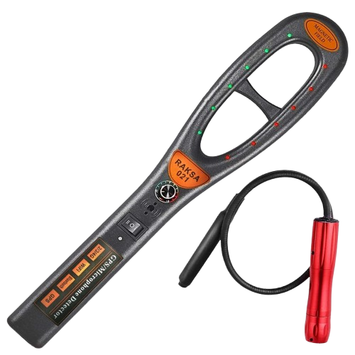 Detector de rastreadores GPS y cámaras espía para proteger tu privacidad personal y seguridad.