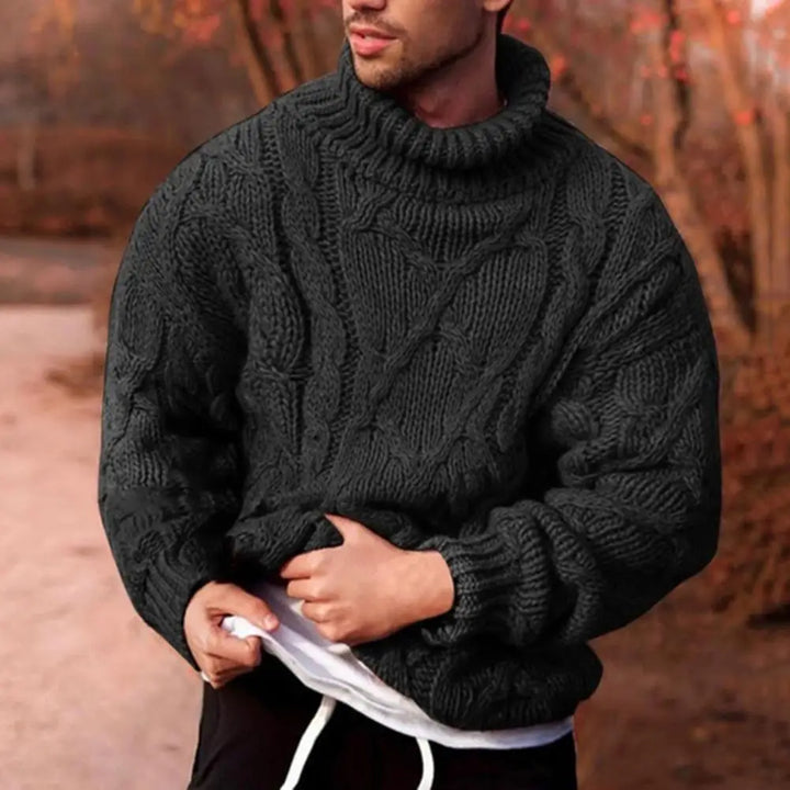 Suéter de hombre trenzado, estilo casual elegante. Jersey abrigador y de moda para invierno.