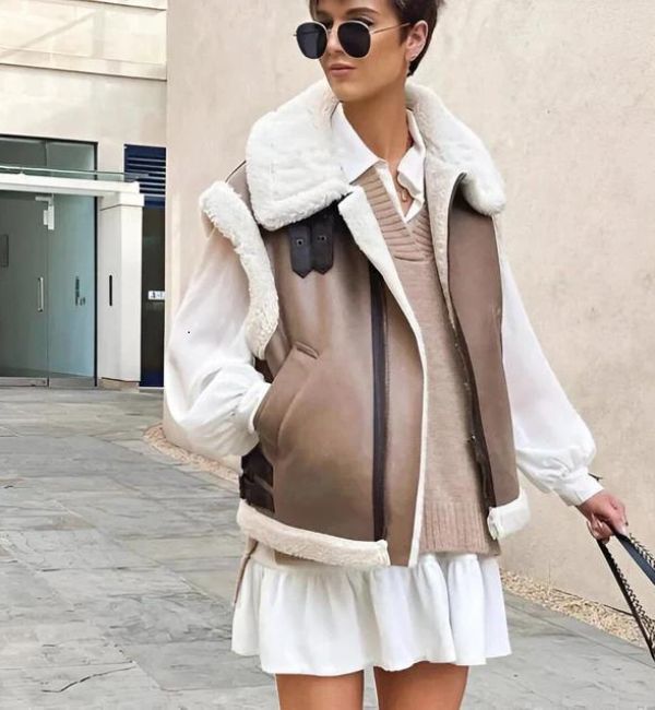 Chaleco de invierno BIANCA para mujer, con cuello amplio elegante. Abrigo sin mangas, ideal para moda otoño-invierno.