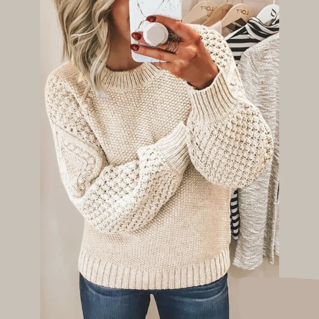 Moda femenina: Suéter de mujer. Pullover de manga larga cómodo y elegante, ideal para ropa de invierno.