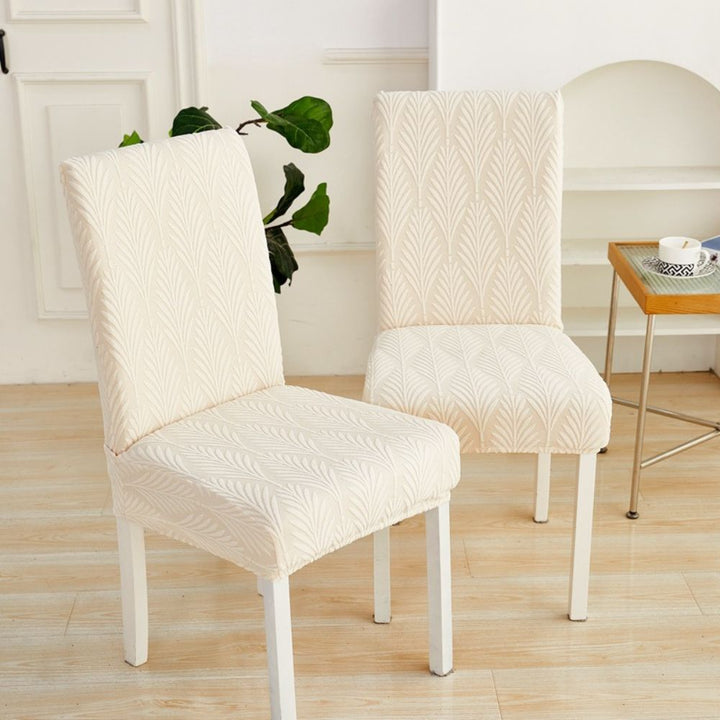 Funda de silla jacquard elástica para comedor, tejido chevron, protege y decora tu hogar.