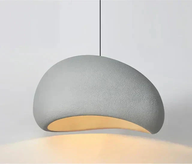 Lámpara colgante de techo moderna, diseño industrial geométrico de poliestireno efecto cemento.