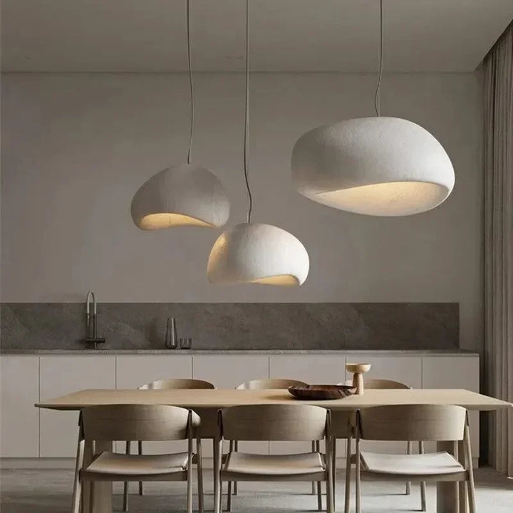 Lámpara de techo geométrica moderna estilo cemento industrial, ideal para salón o oficina.
